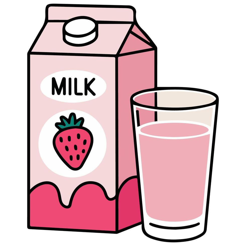 Berry flavored milk drink isolated illustration on white background vector