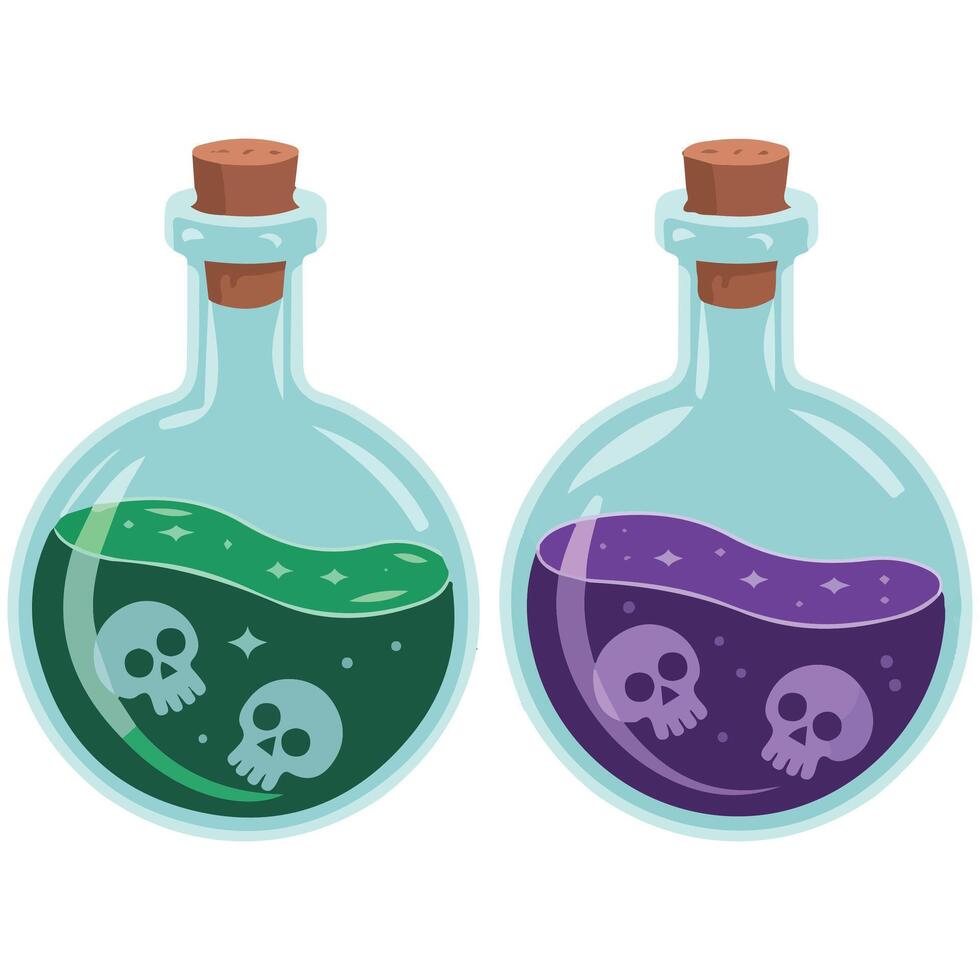 Toxic poison bottle silent killer isolated illustration on white background vector