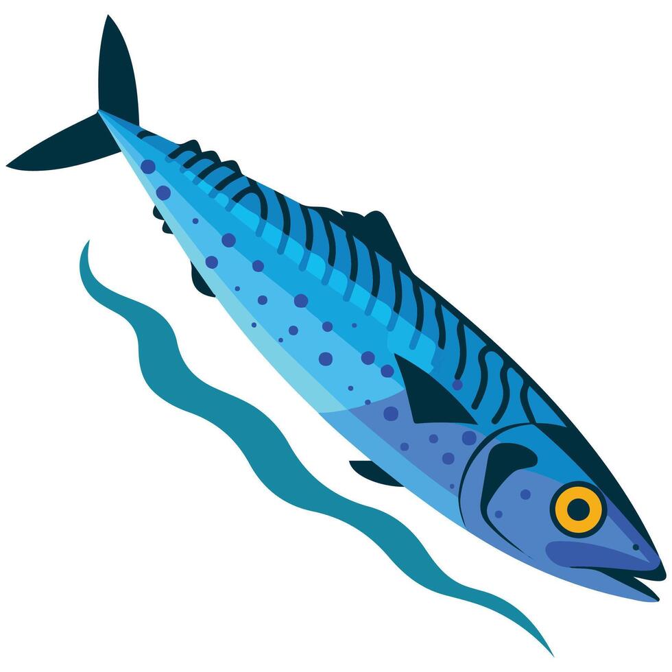 Aquatic creature swimming alone isolated illustration on white background vector