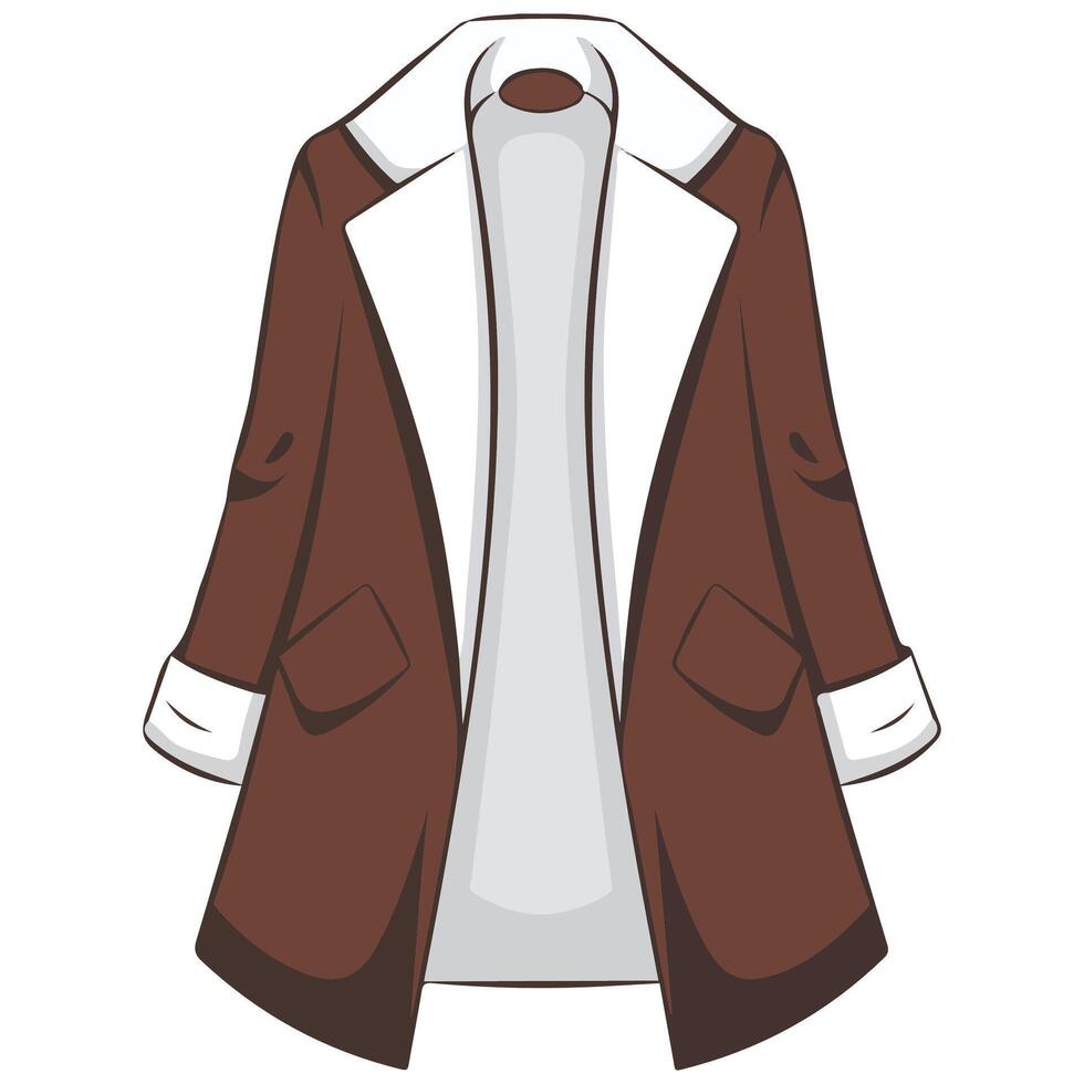 Elegant winter coat for ladies isolated illustration on white background vector