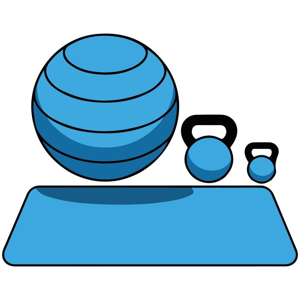 Fitness equipment set isolated illustration on white background vector