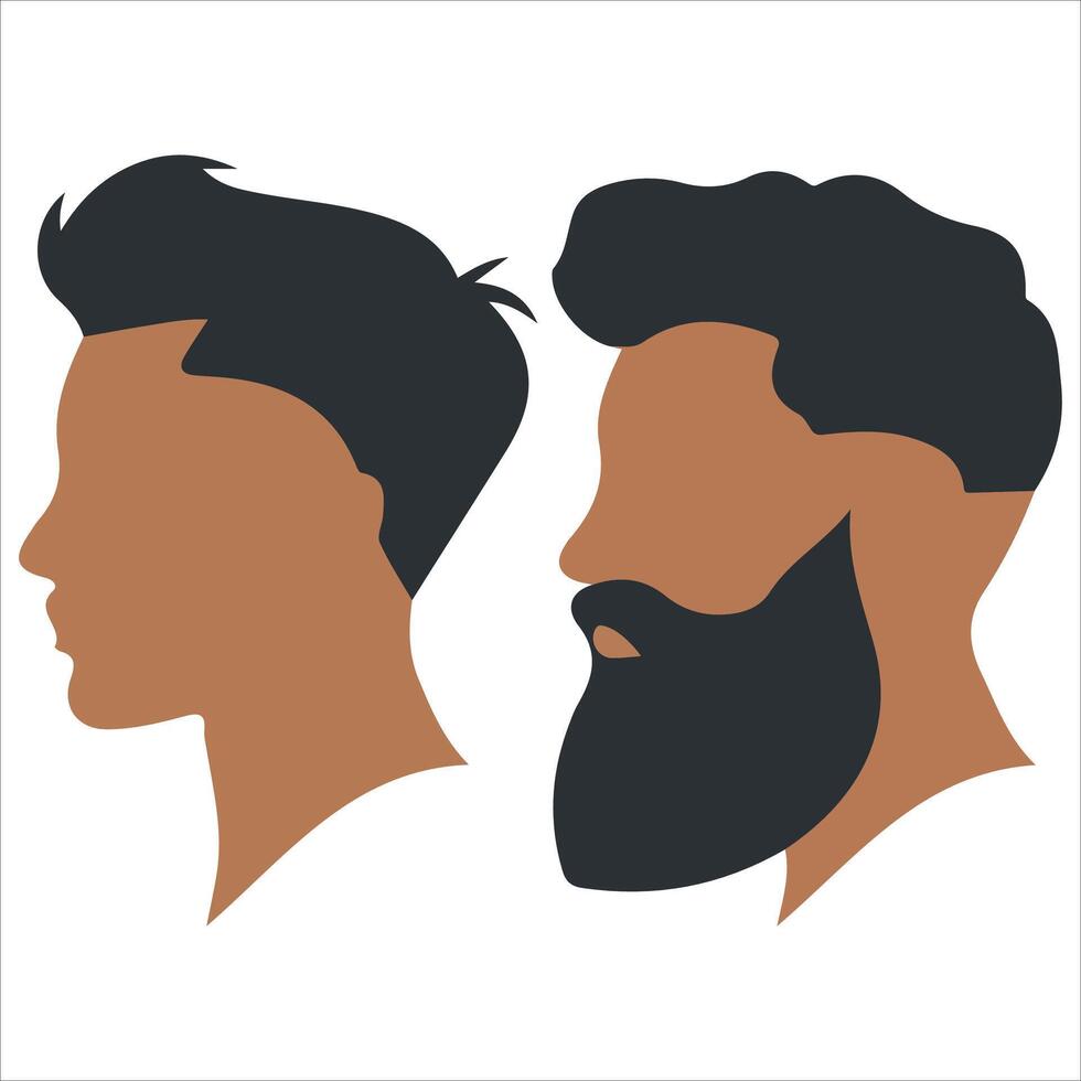 Diverse men's facial hairstyles isolated illustration on white background vector