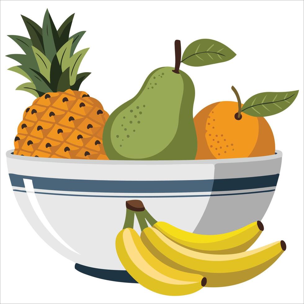 Mixed fruit dish icon isolated illustration on white background vector