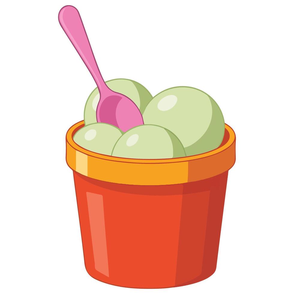 Frozen dessert bucket isolated illustration on white background vector