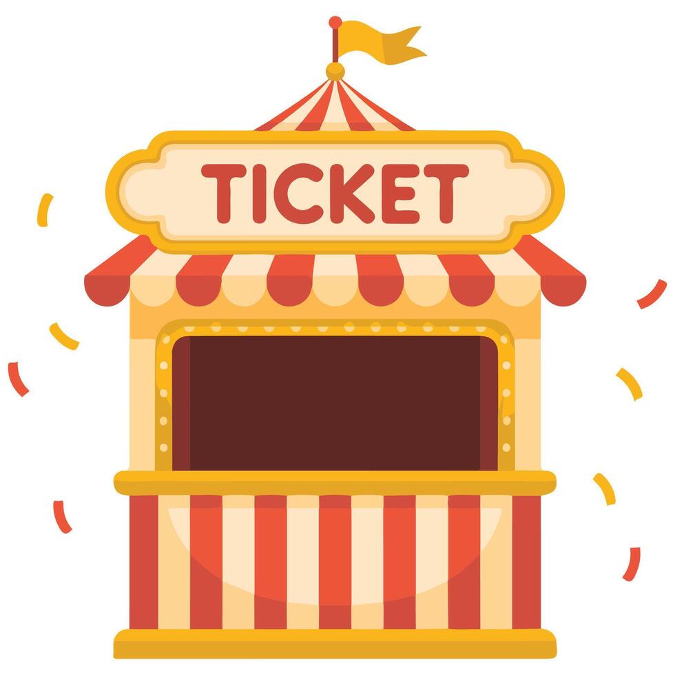 Retro festival ticket stand isolated illustration on white background vector
