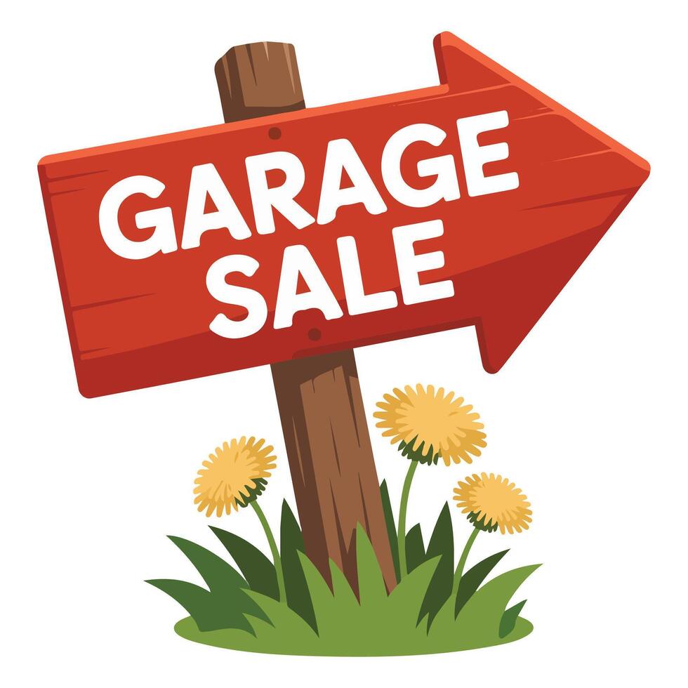 Assorted garage sale items isolated illustration vector