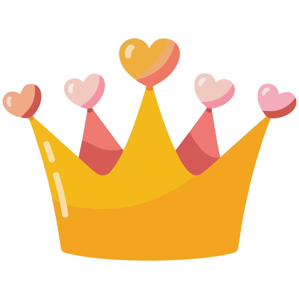 Royal heart shaped crown isolated illustration vector