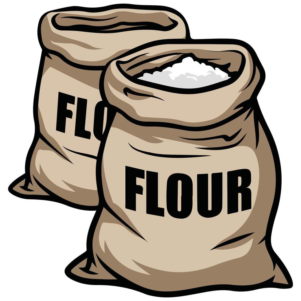 Flour sacks illustration isolated illustration on white background vector