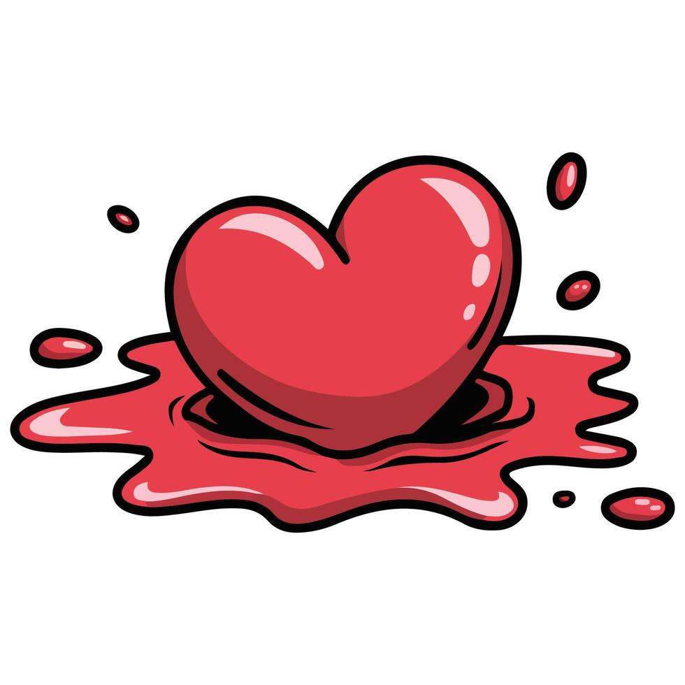 Liquid love symbol for Valentine isolated illustration vector