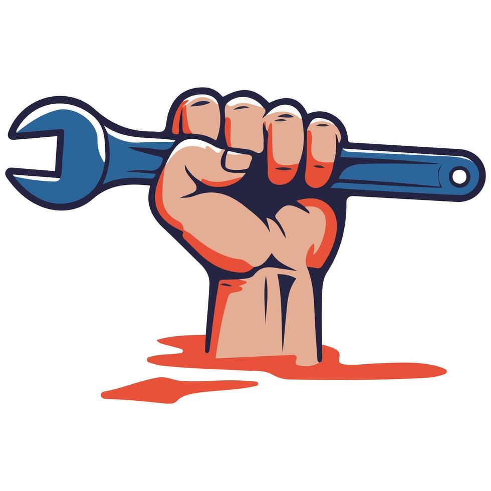 Labor Day fist symbol poster isolated illustration vector