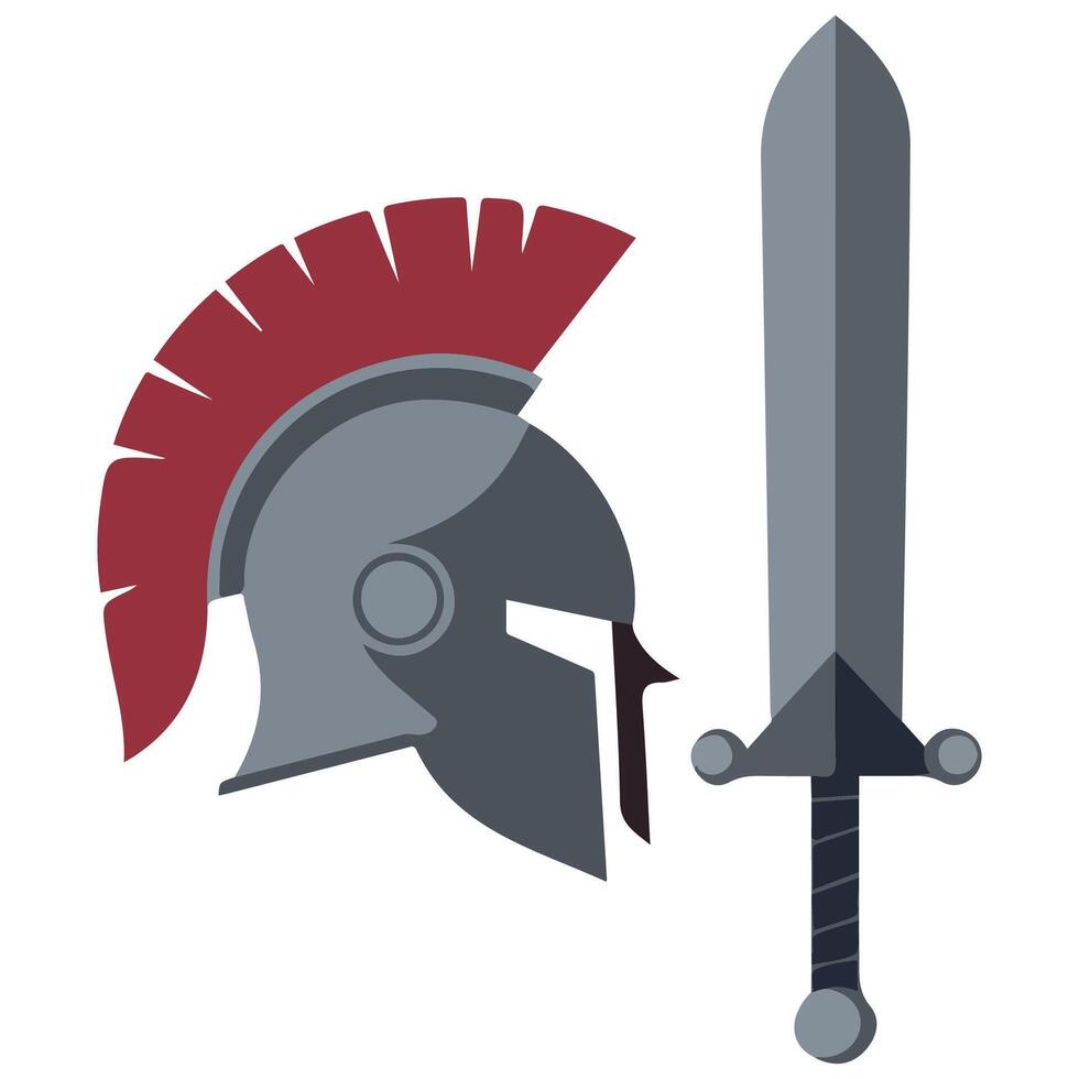 Medieval warrior gear set isolated illustration vector