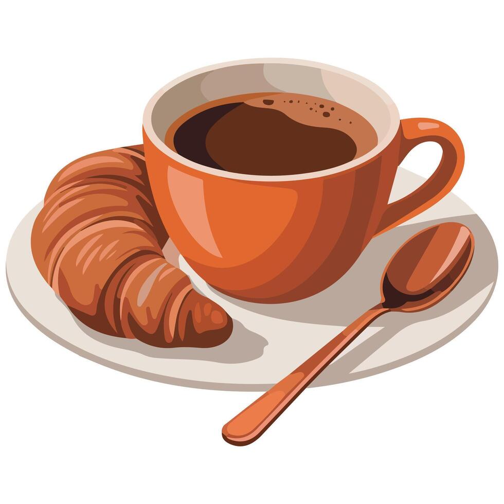 Coffee and pastry icon isolated illustration on white background vector