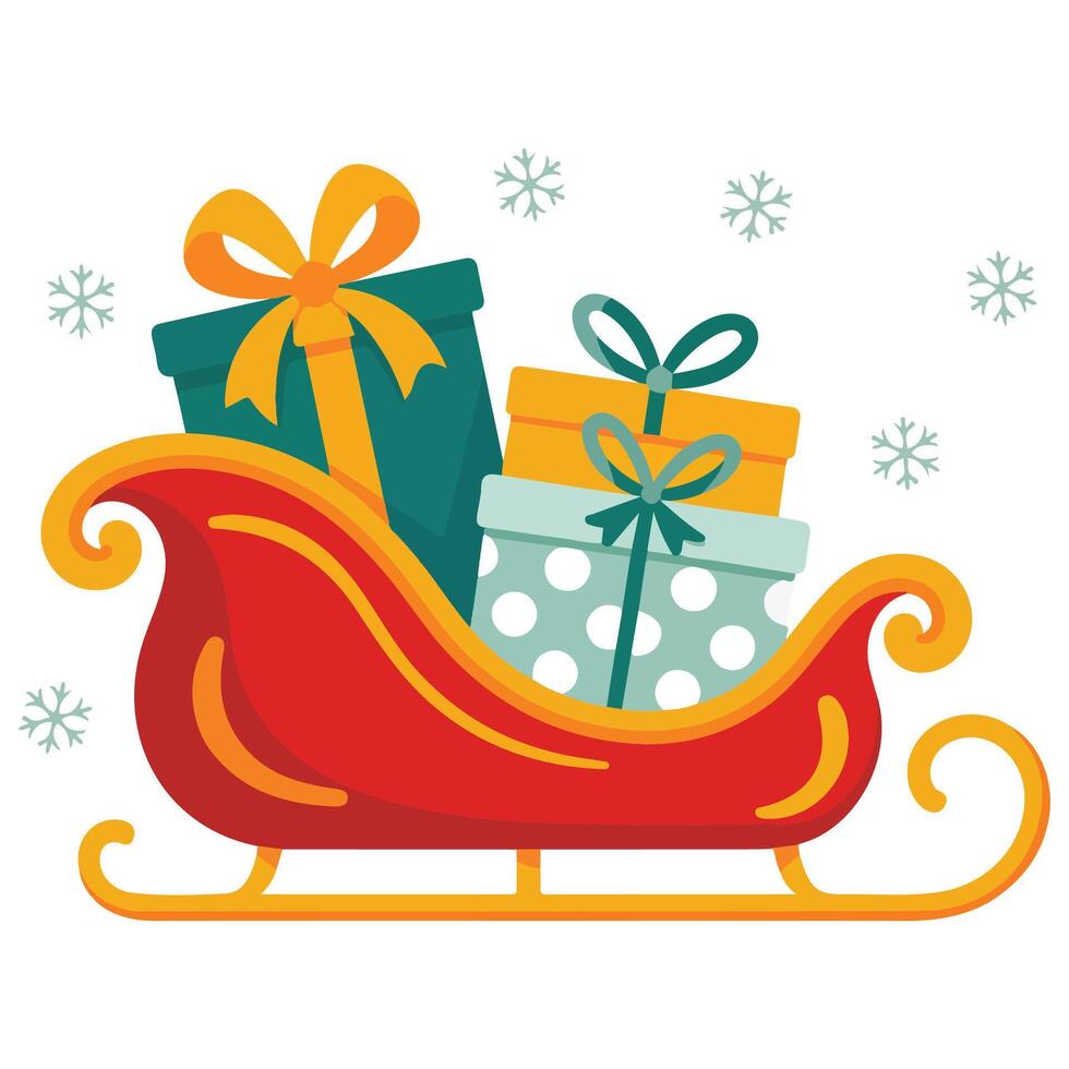 Winter sled color icon isolated illustration vector