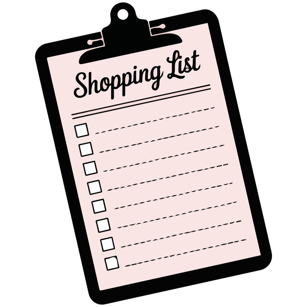 shopping list template isolated illustration vector
