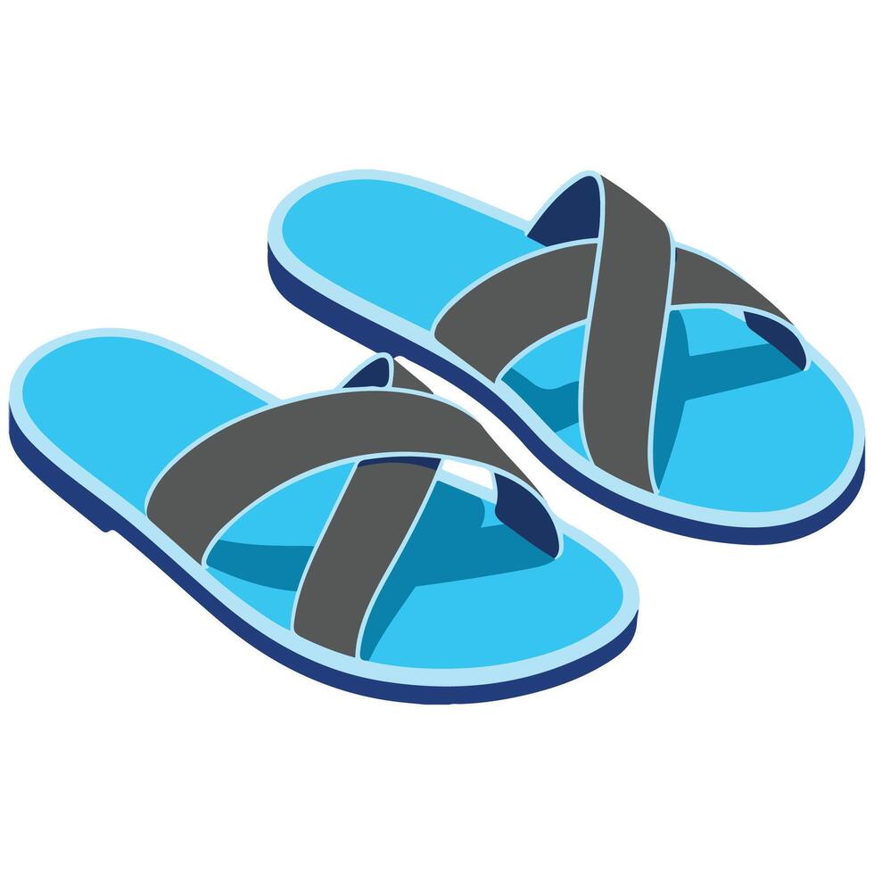 Comfy brown house slippers isolated illustration vector