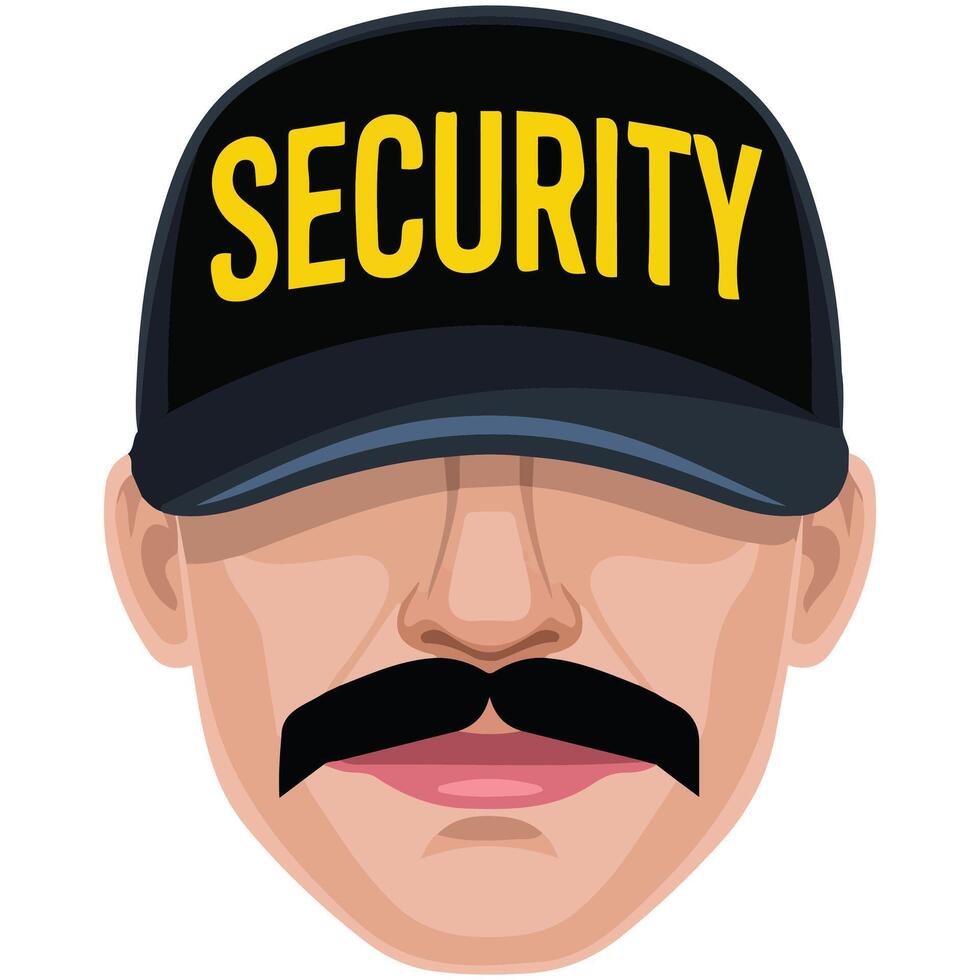 Security guard face icon isolated illustration vector
