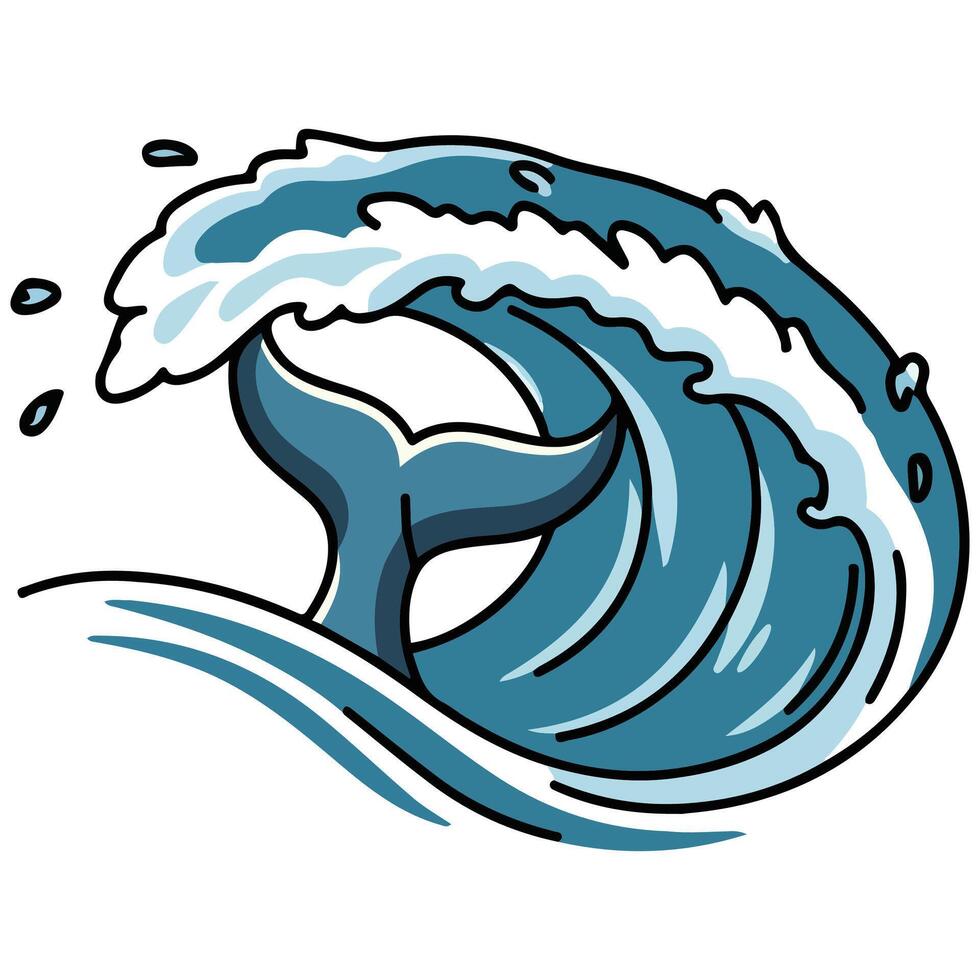 Whale tail icon isolated illustration vector