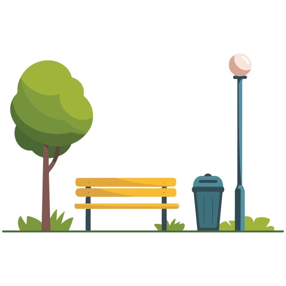 Park relaxation spot isolated illustration vector