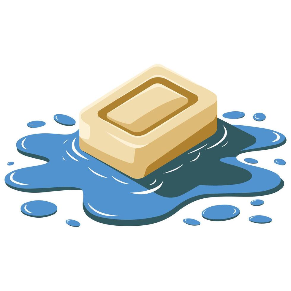 Bar of cleansing soap isolated illustration vector