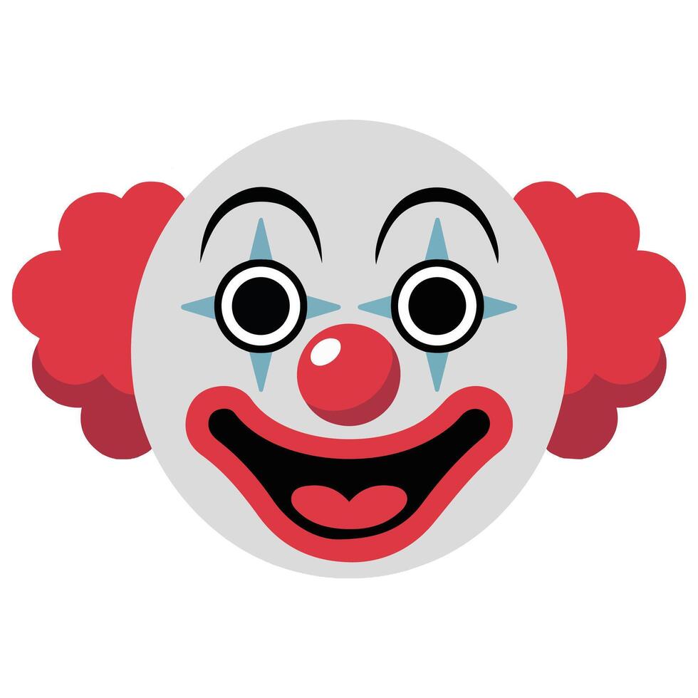 Clown face with red nose isolated illustration vector