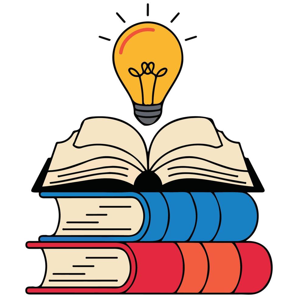 Creative open book with idea isolated illustration vector