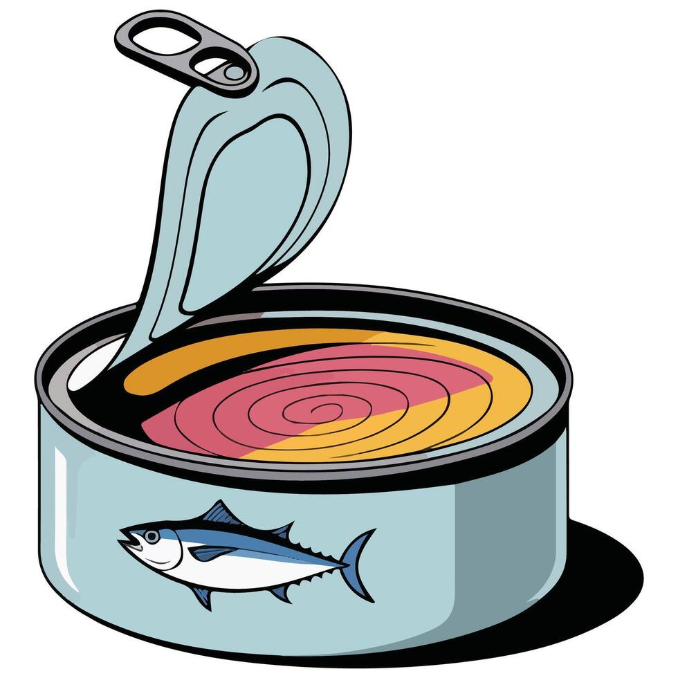 Canned fish product isolated illustration vector