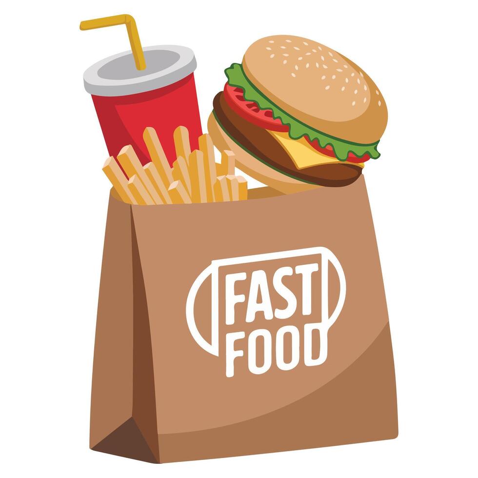 Fast food paper package isolated illustration vector