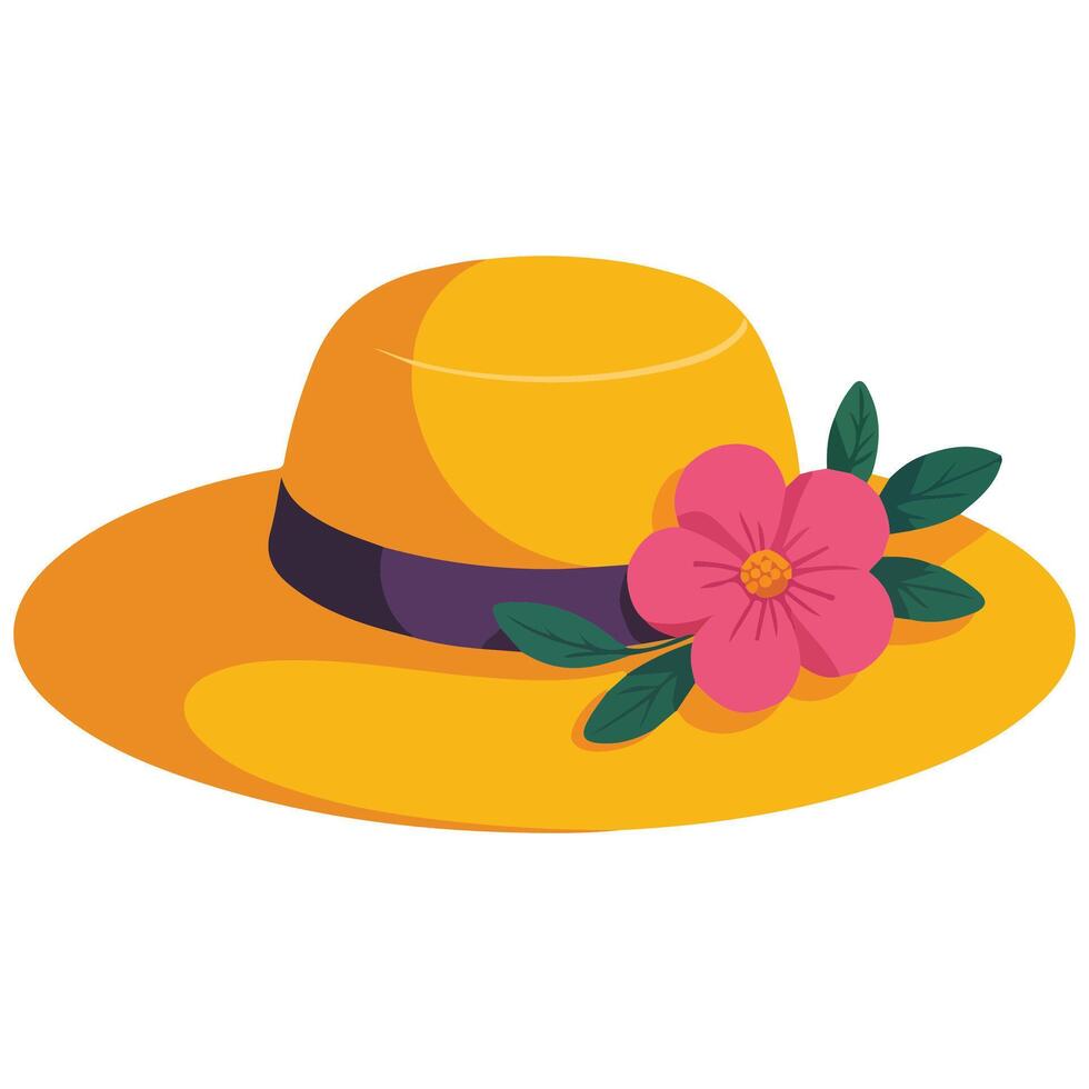 Elegant flower hat isolated illustration vector