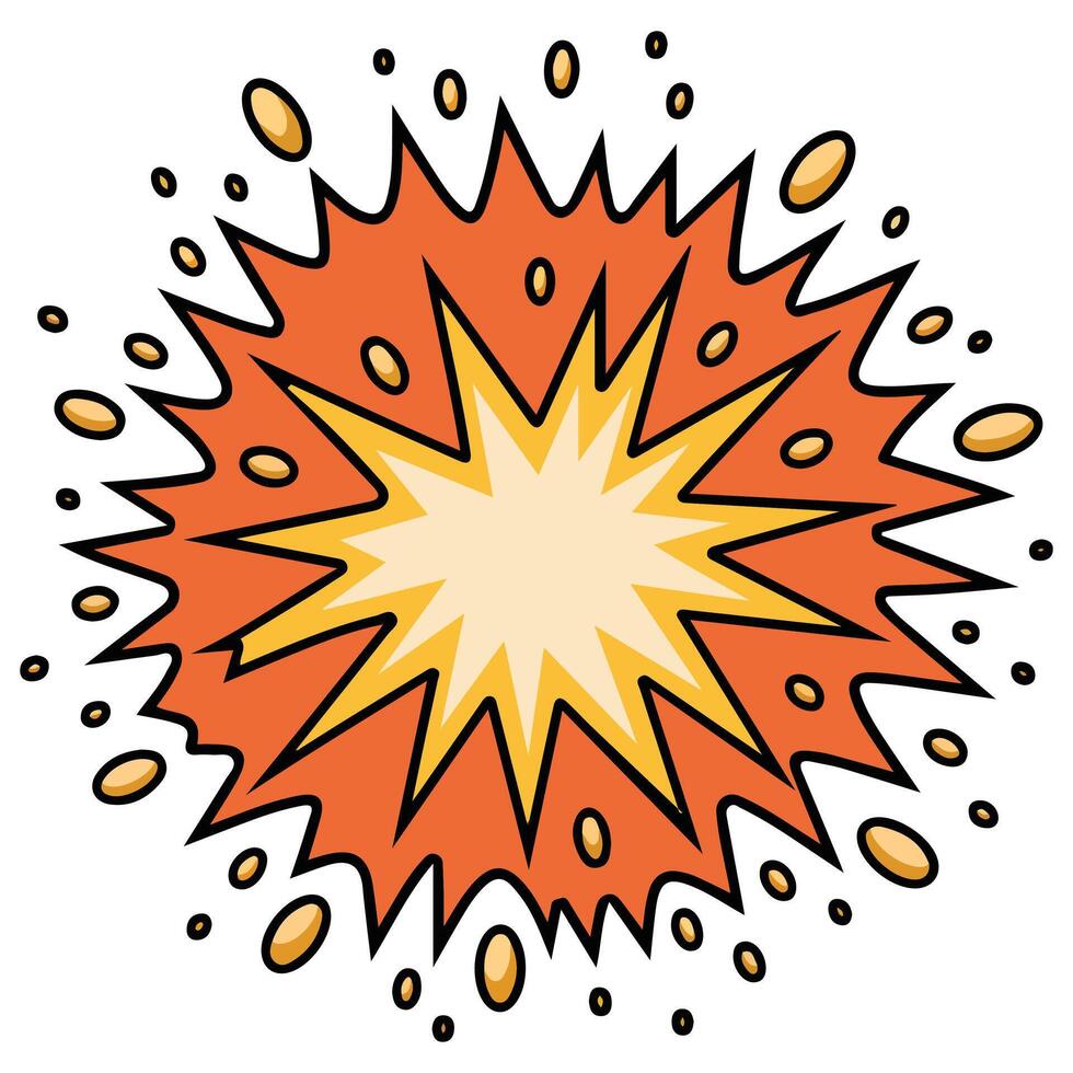 Retro comic explosion isolated illustration vector