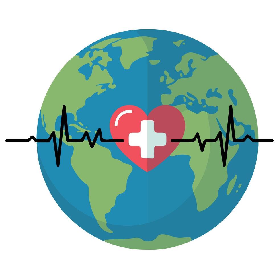 Global health day isolated illustration vector