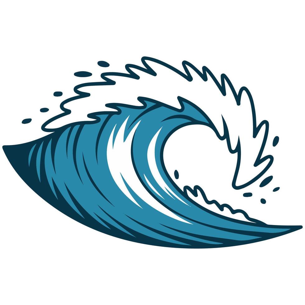 Ocean wave isolated illustration vector