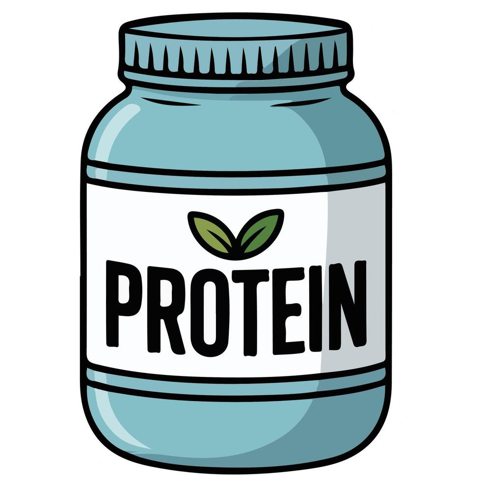 Vegan protein powder sticker isolated illustration vector