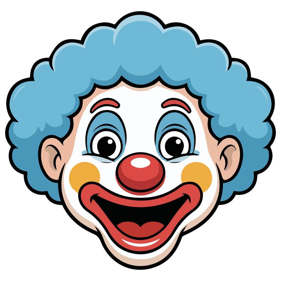 haired clown isolated illustration vector