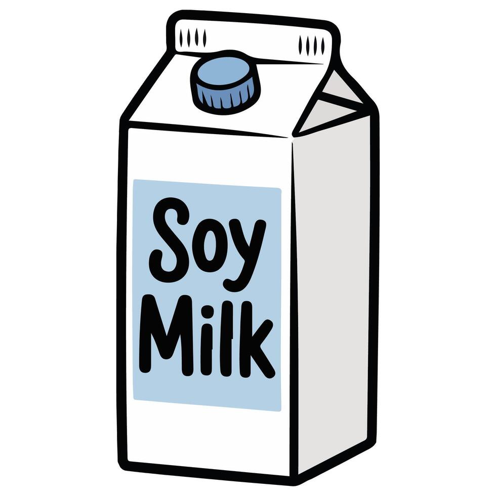 Soy milk doodle isolated illustration vector