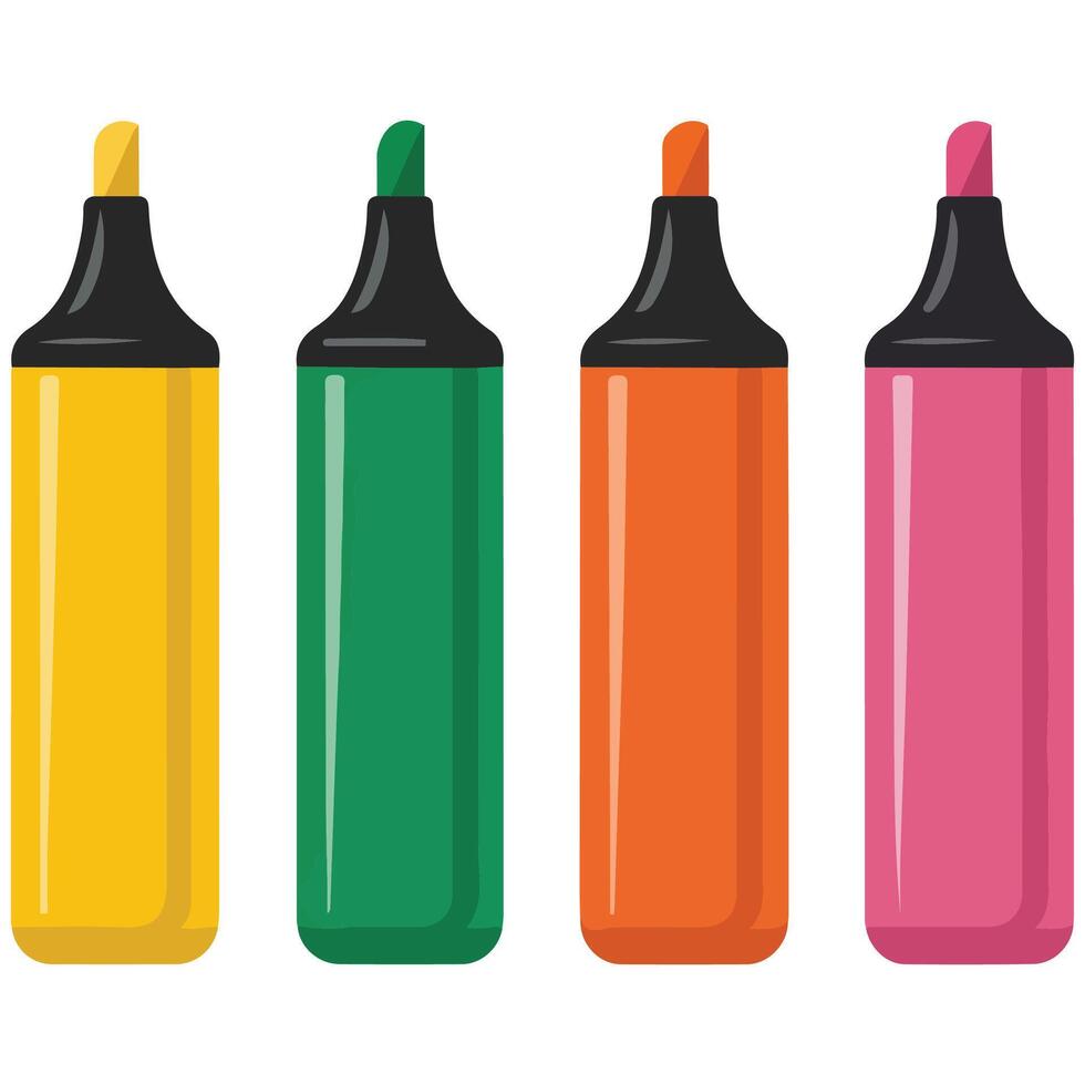 Neon highlight markers isolated illustration vector