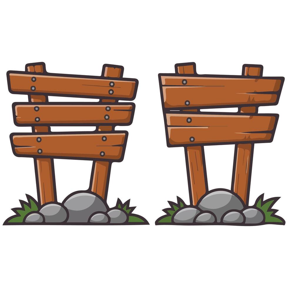 Wooden direction signs set isolated illustration vector