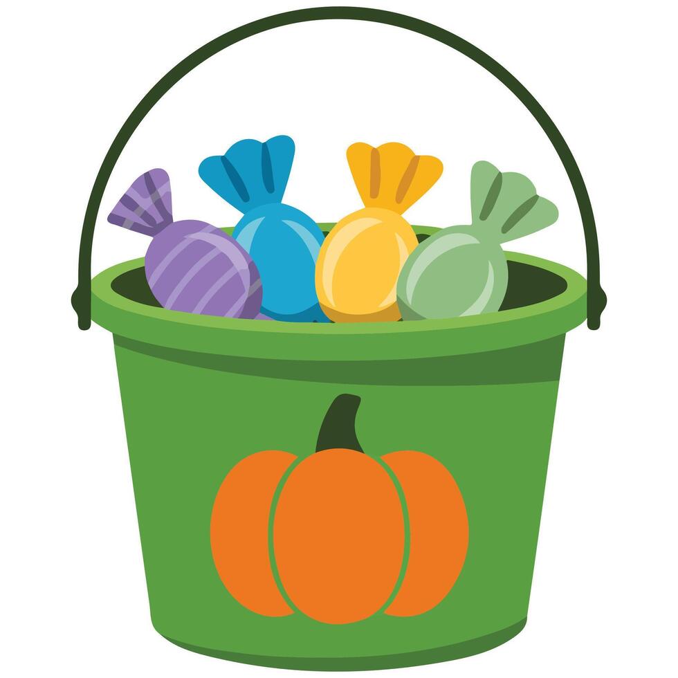trick or treat pail isolated illustration vector