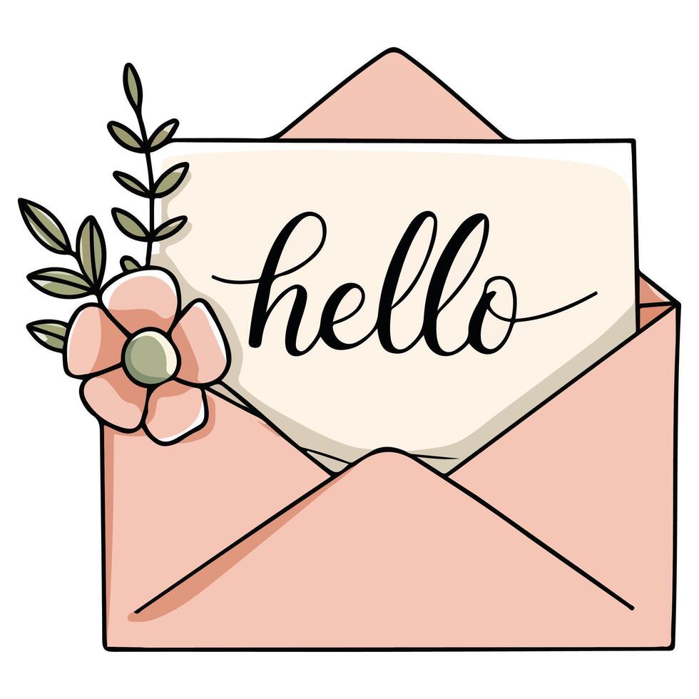 Spring floral mail isolated illustration vector