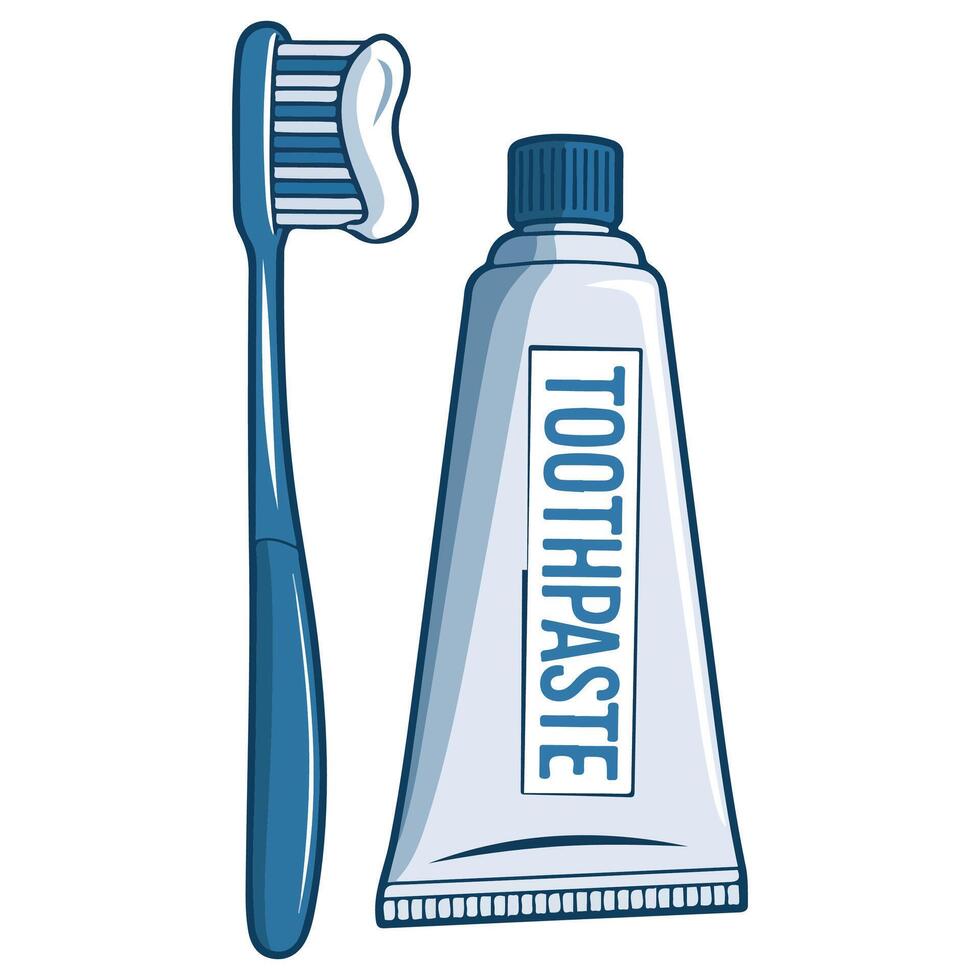 Toothbrush and paste isolated illustration vector