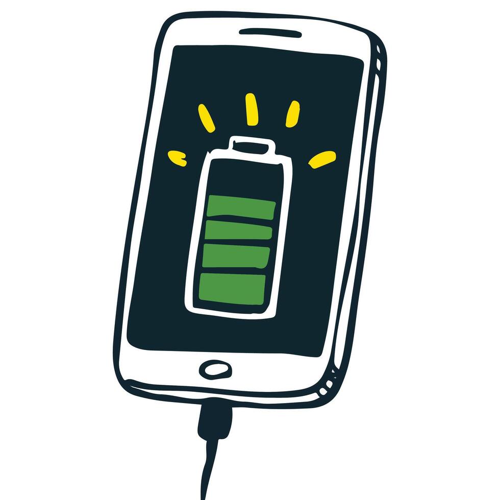 Low battery smartphone isolated illustration vector