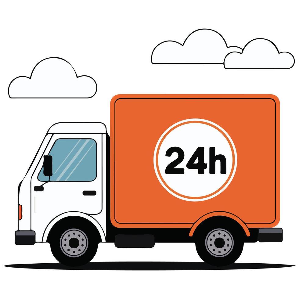 Delivery service van isolated illustration vector
