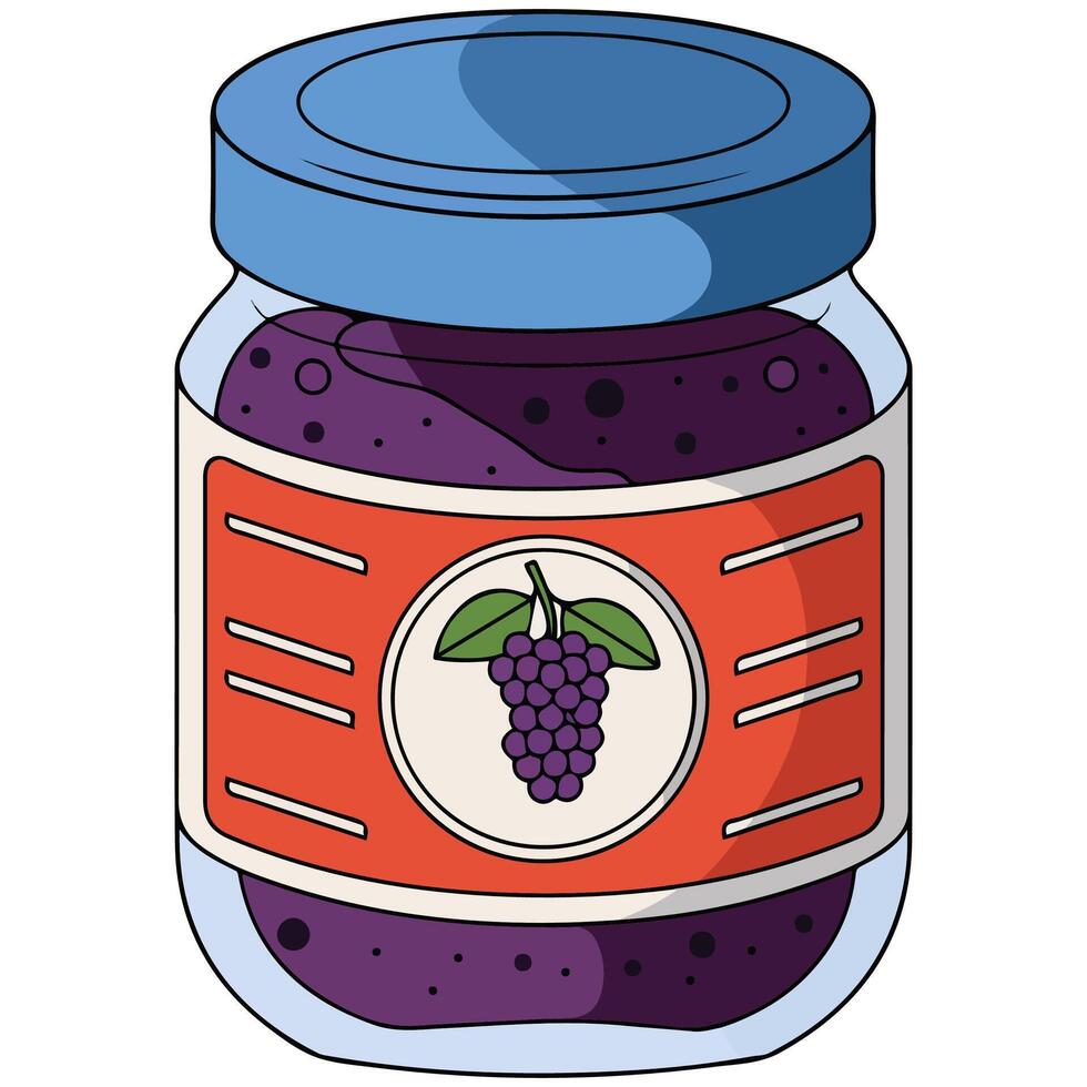 Hand drawn grape jam isolated illustration vector