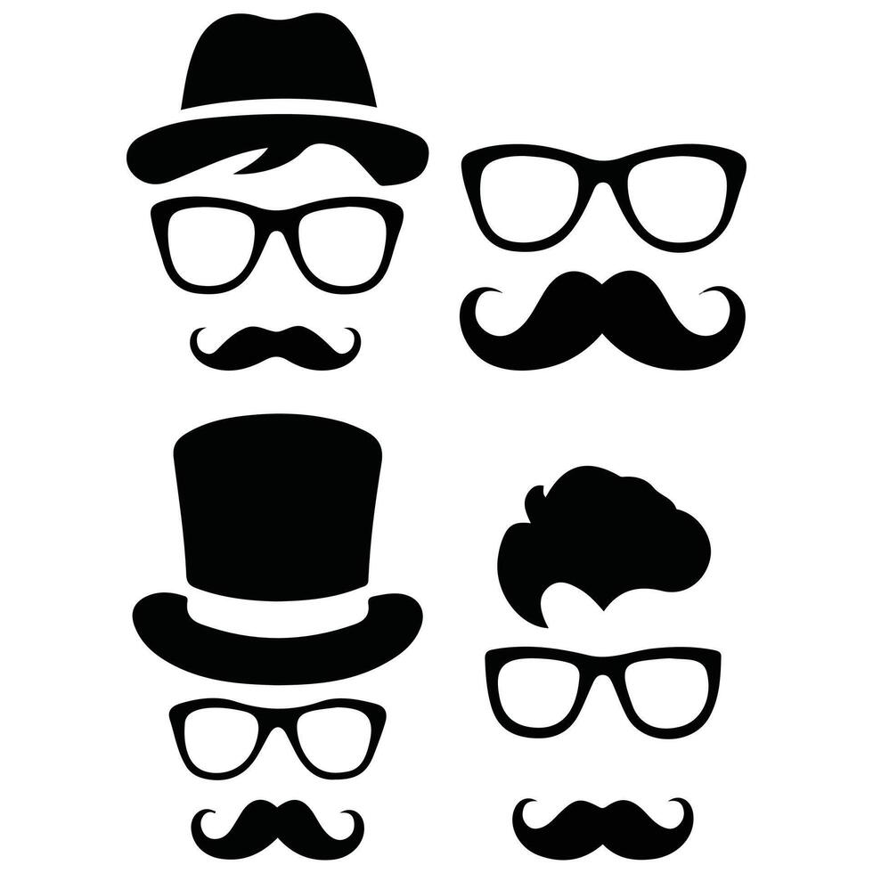 Retro party props set isolated illustration vector