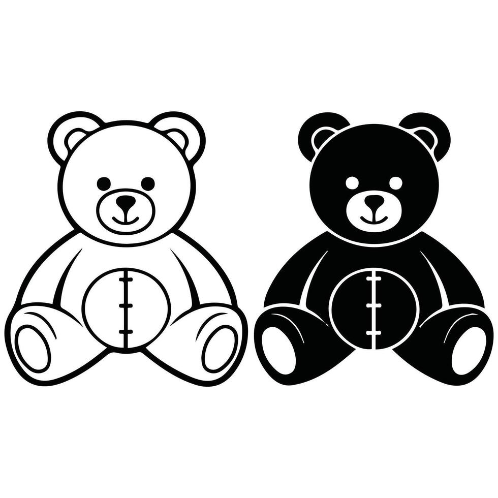 Teddy bear icons set isolated illustration vector