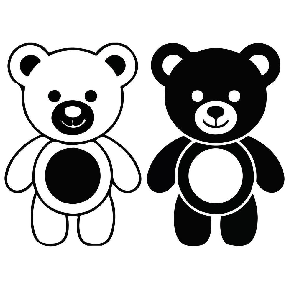 Plush bear icons set isolated illustration vector