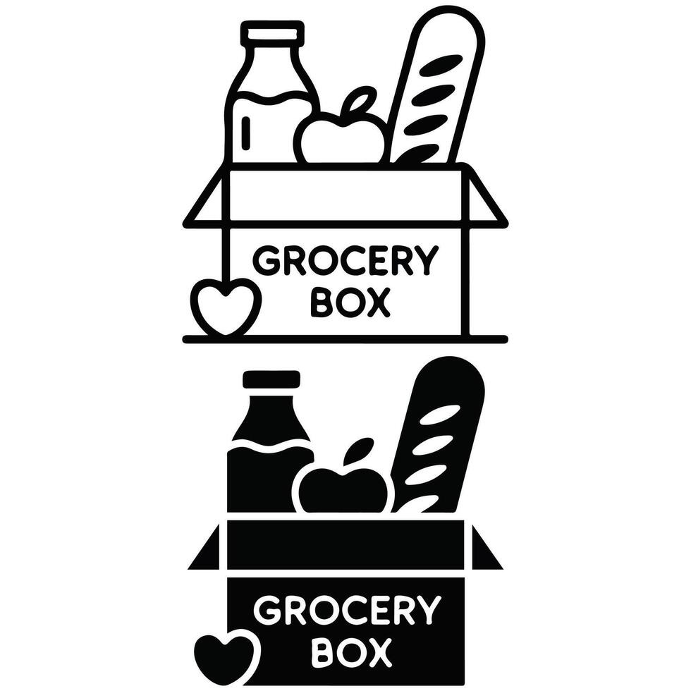 Food donation icons isolated illustration vector