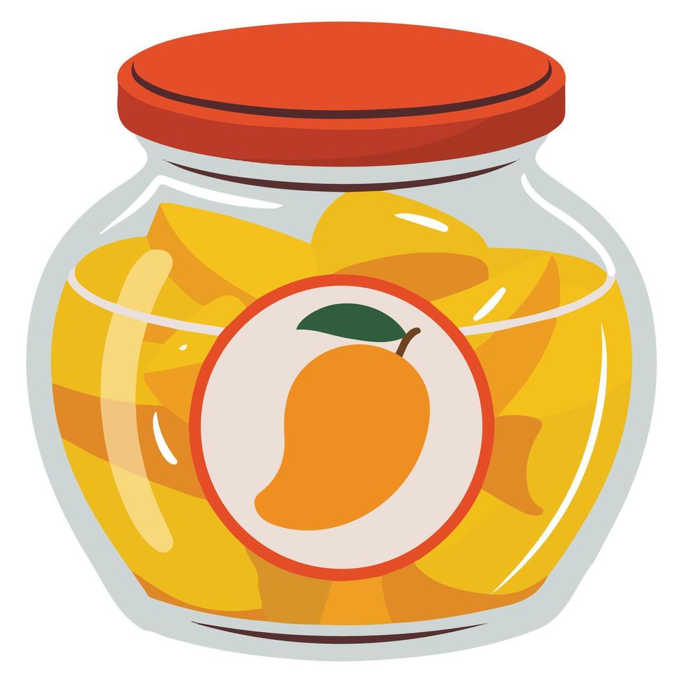 Hand drawn mango jam isolated illustration vector