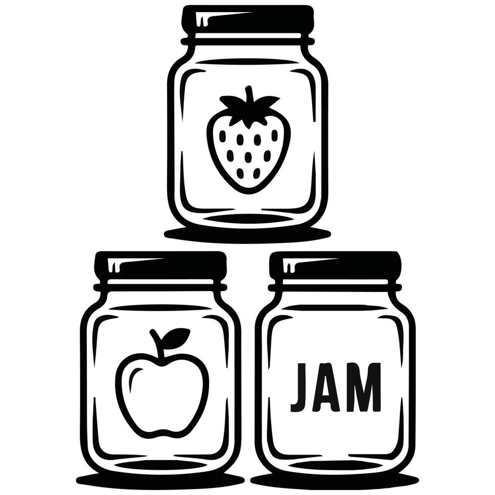 Preserve jar icons isolated illustration vector