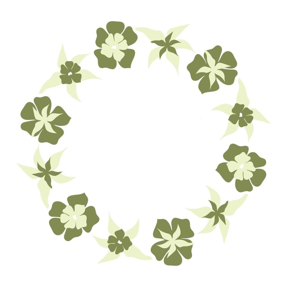 A frame in the form of a spring flower circle. The frame is in the form of a flower circle. Illustration for wedding invitation, postcard, logo vector