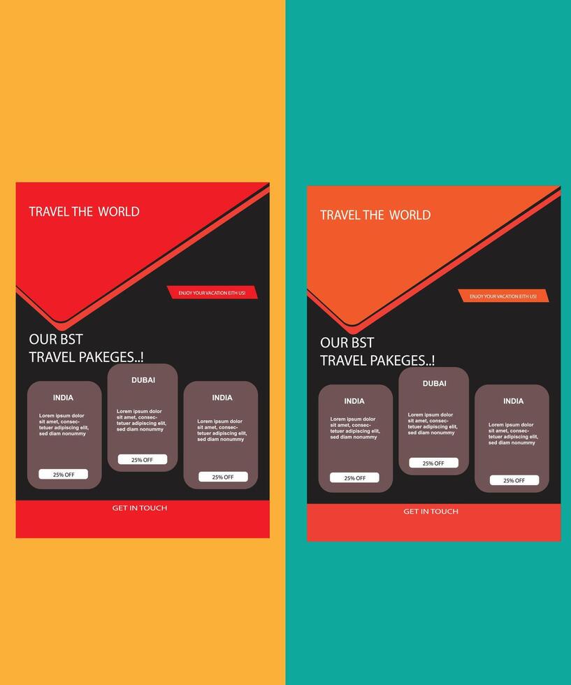modern Travel flyer design template vector